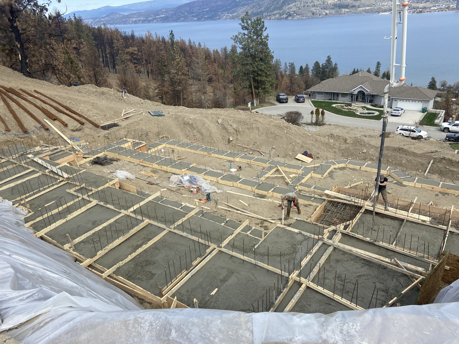 Foundation construction for a custom Okanagan home
